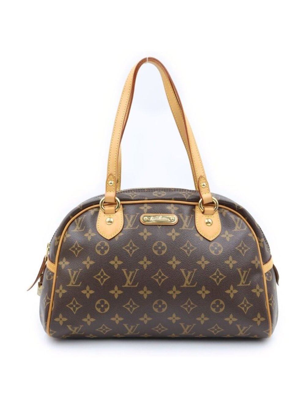 Louis Vuitton Monogram Montorgueil PM Leather Shoulder Bag Brown